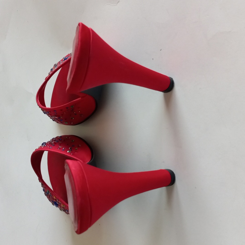 Colin Stuart Red Rhinestone Slides. Size 8.5 - image 5